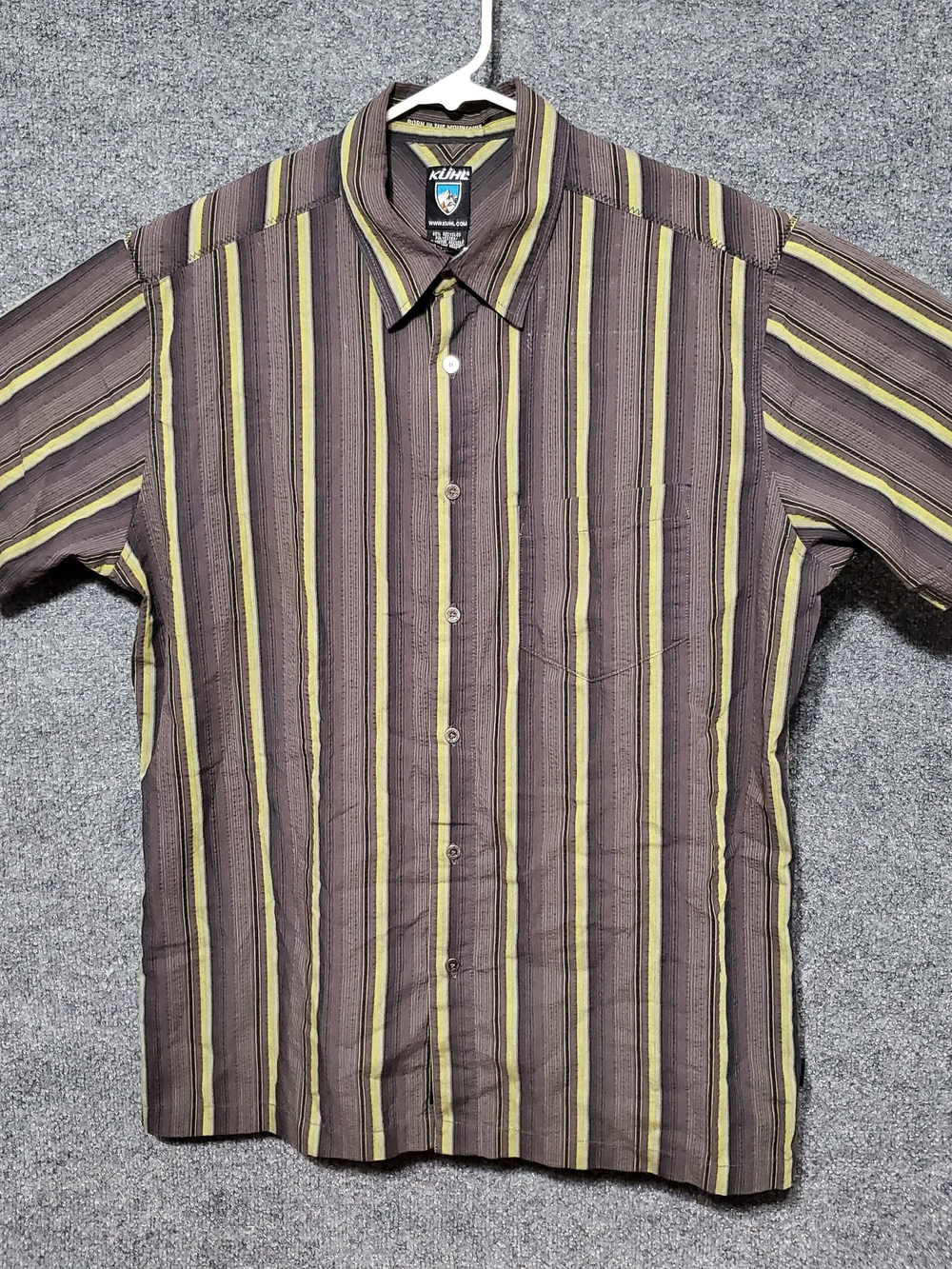Kuhl Shirt Mens Large Striped Y2K Outerwear Button Up Casual Hiking Outdoor VTG